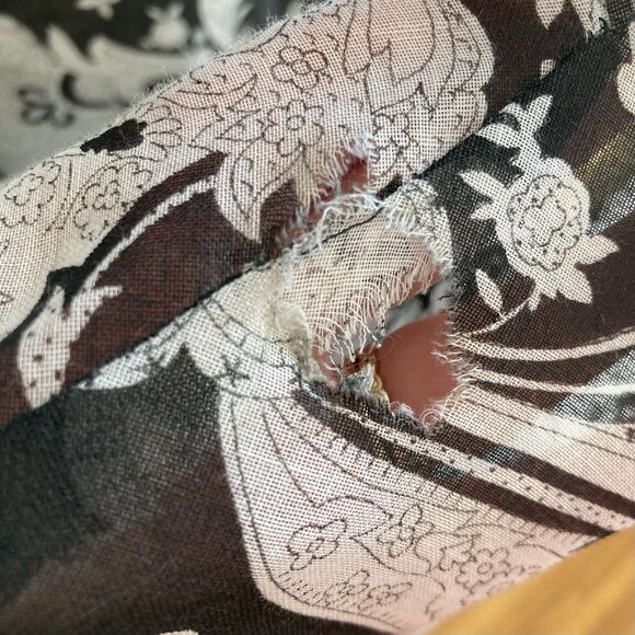 VOLUP 1970s Black And White Psychedelic Paisley Maxi Dress Hostess Pinup - Picture 14 of 15